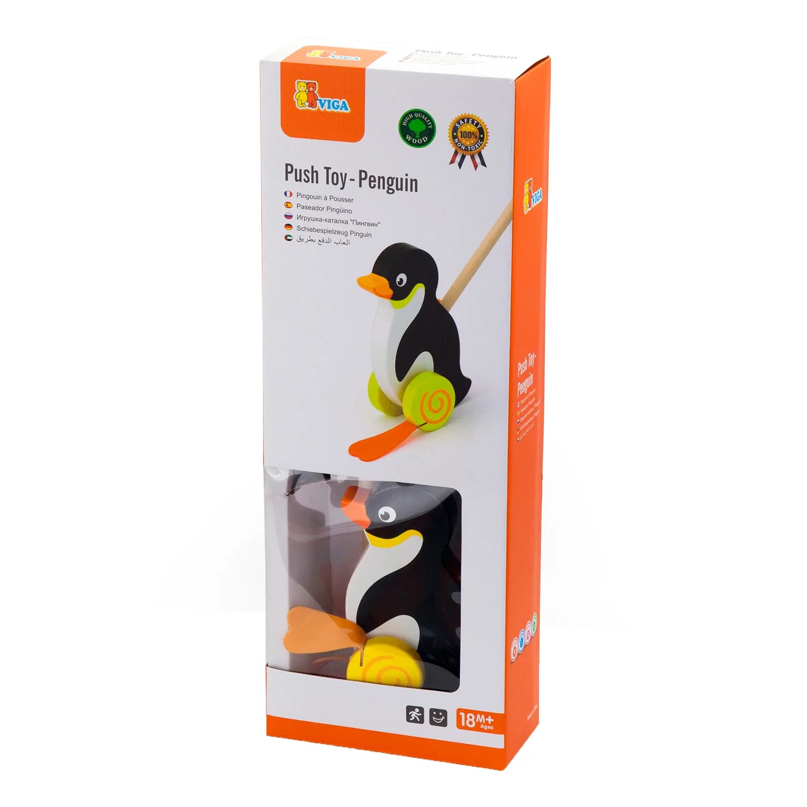 Каталка дерев'яна Viga Toys Пінгвінчик 50962 фото 3 Каталка дерев'яна Viga Toys Пінгвінчик 50962 фото 3