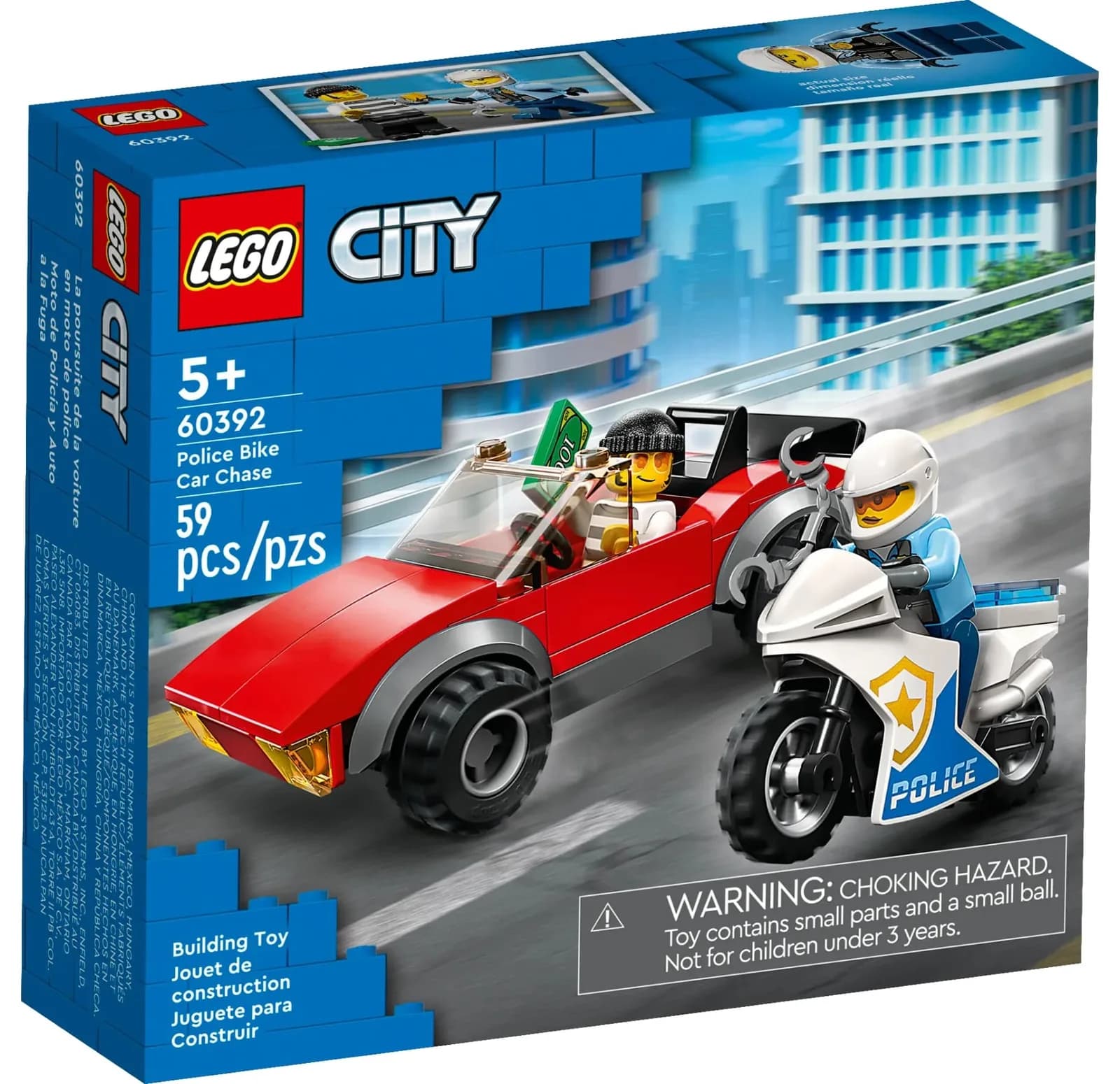 Конструктор Lego City Преследование автомобиля на полицейском мотоцикле 59дет 60392 фото 6 Конструктор Lego City Преследование автомобиля на полицейском мотоцикле 59дет 60392 фото 6