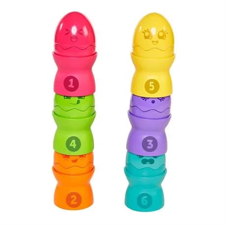 Пирамидка TOMY Toomies Веселые яйца E73083 фото 3 Пирамидка TOMY Toomies Веселые яйца E73083 фото 3