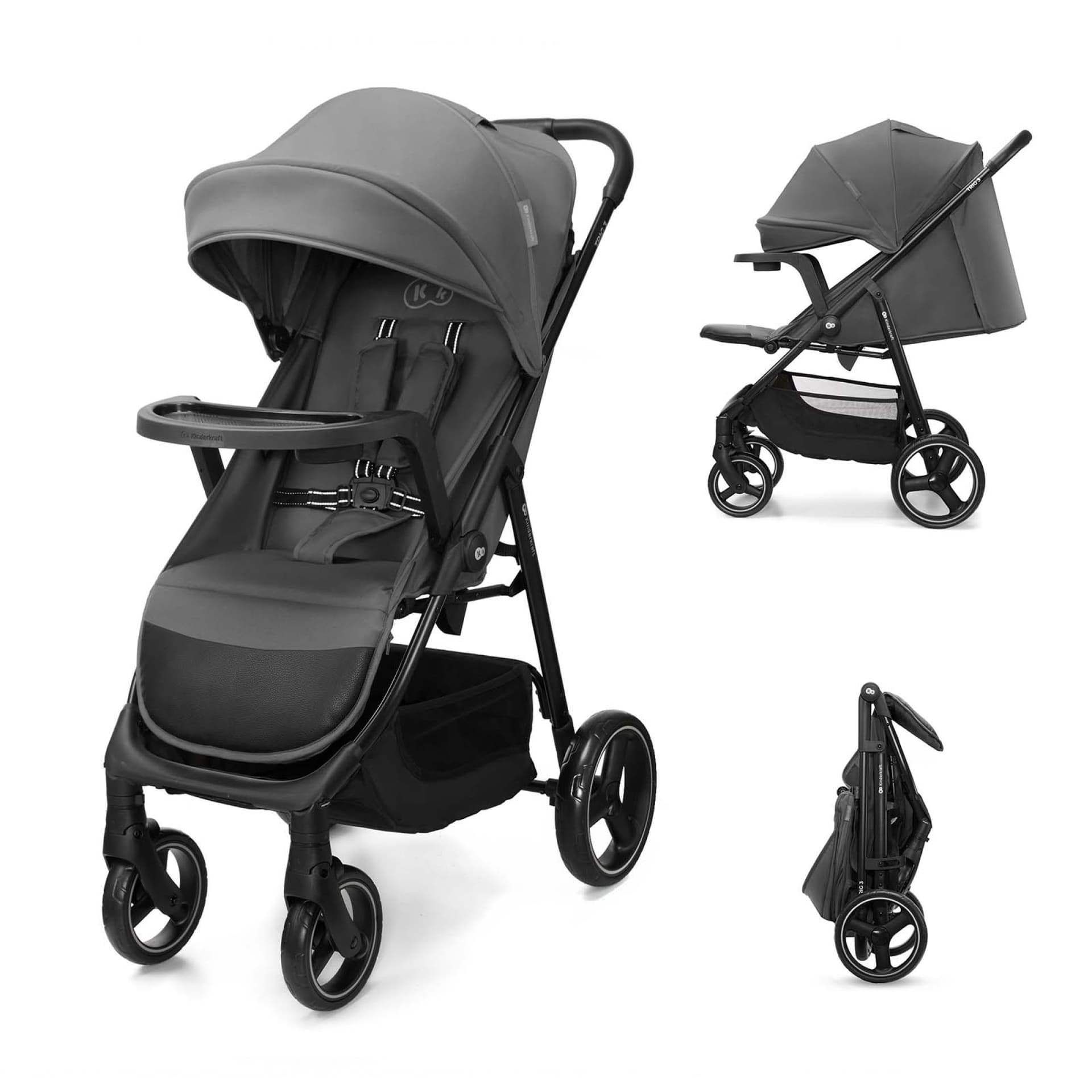 Коляска прогулочная Kinderkraft Trig 3 Tray KSTRIG03GRY000T Grey Коляска прогулочная Kinderkraft Trig 3 Tray KSTRIG03GRY000T Grey