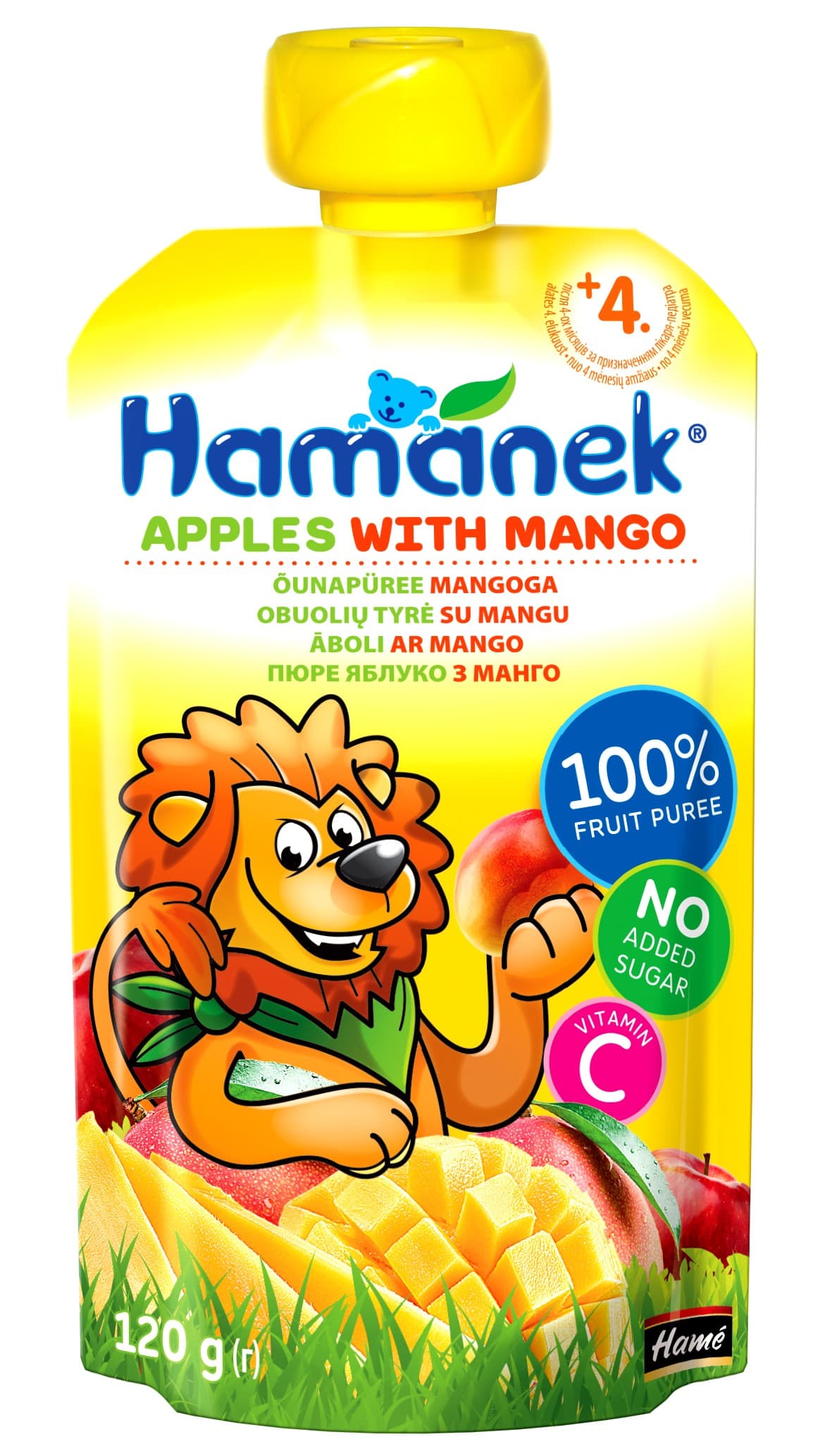 Пюре яблуко, манго Hamanek 120г 1215897 Пюре яблуко, манго Hamanek 120г 1215897