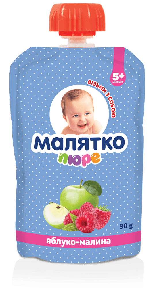 Пюре Малятко яблоко, малина 90г 11568 Пюре Малятко яблоко, малина 90г 11568