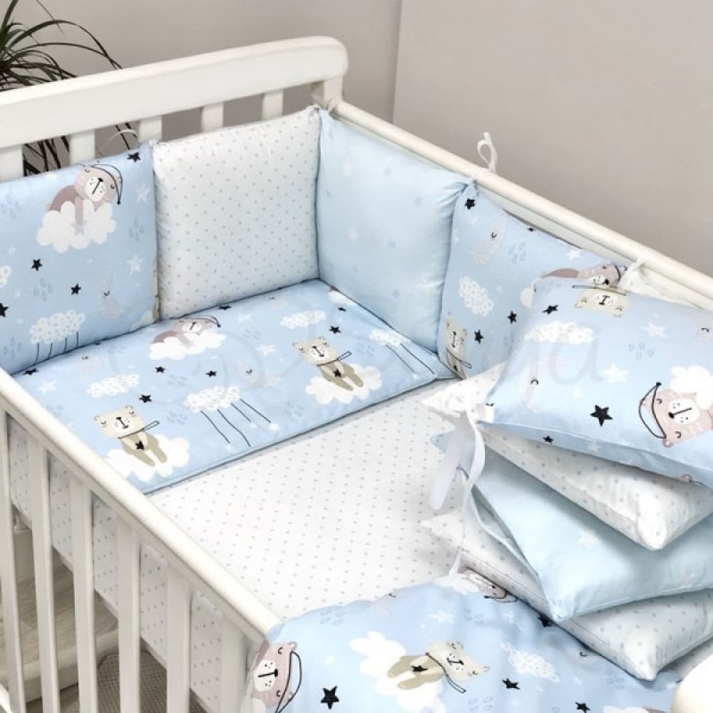 Постельный комплект Маленькая Соня Baby Design Коты в облаках 6ед 0220398 Постельный комплект Маленькая Соня Baby Design Коты в облаках 6ед 0220398