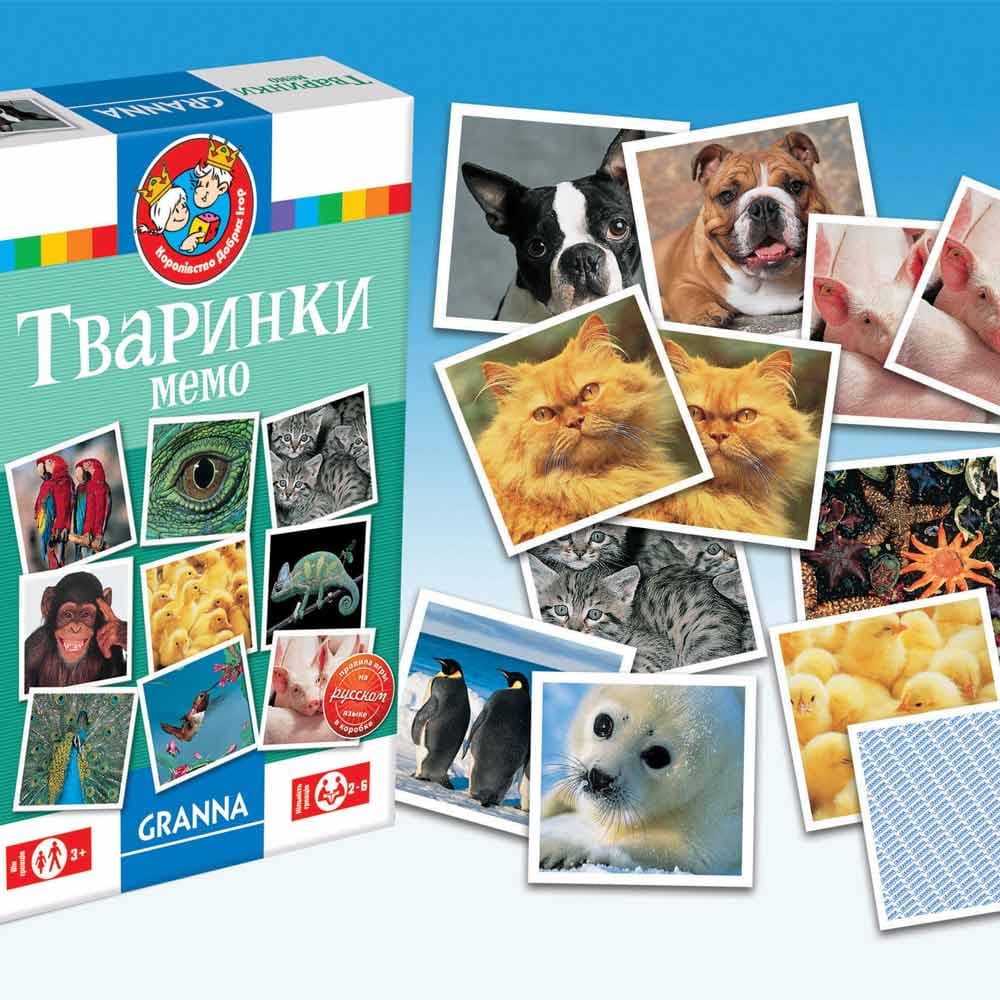 Игра настольная Гранна Мемо Животные 82319 Игра настольная Гранна Мемо Животные 82319