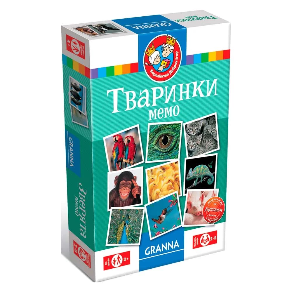Игра настольная Гранна Мемо Животные 82319 фото 2 Игра настольная Гранна Мемо Животные 82319 фото 2
