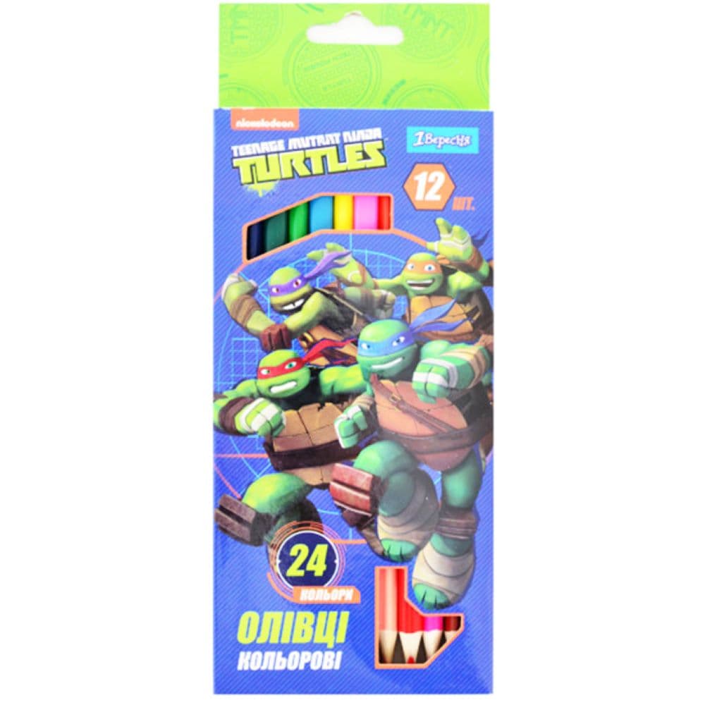 Карандаши 1Вересня Ninja Turtles 12/24цв 290482 Карандаши 1Вересня Ninja Turtles 12/24цв 290482