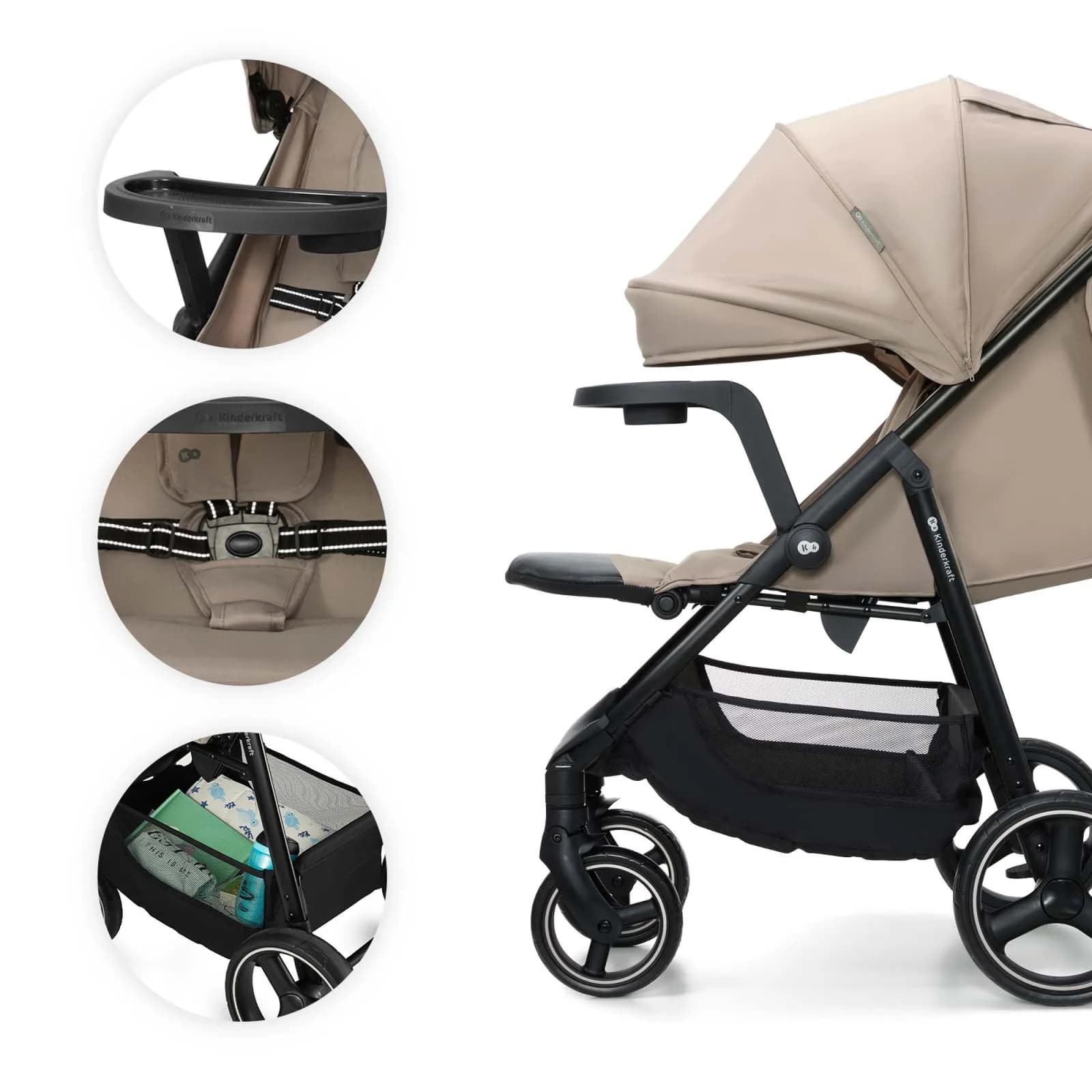 Коляска прогулянкова Kinderkraft Trig 3 Tray KSTRIG03BEG000T Beige фото 6 Коляска прогулянкова Kinderkraft Trig 3 Tray KSTRIG03BEG000T Beige фото 6