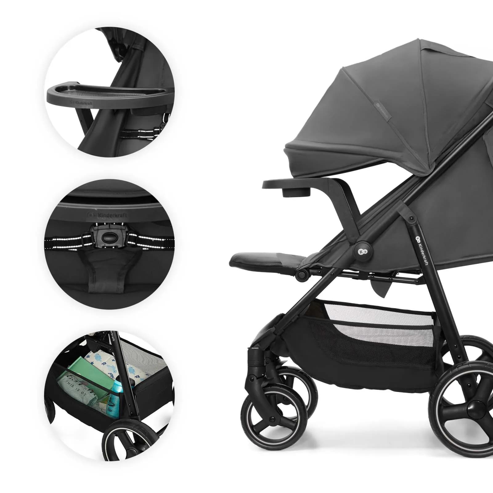 Коляска прогулочная Kinderkraft Trig 3 Tray KSTRIG03GRY000T Grey фото 6 Коляска прогулочная Kinderkraft Trig 3 Tray KSTRIG03GRY000T Grey фото 6