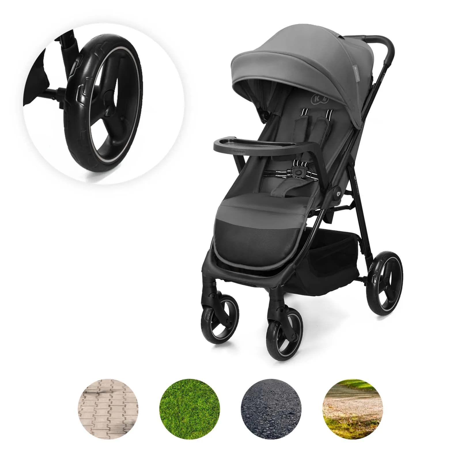 Коляска прогулочная Kinderkraft Trig 3 Tray KSTRIG03GRY000T Grey фото 7 Коляска прогулочная Kinderkraft Trig 3 Tray KSTRIG03GRY000T Grey фото 7