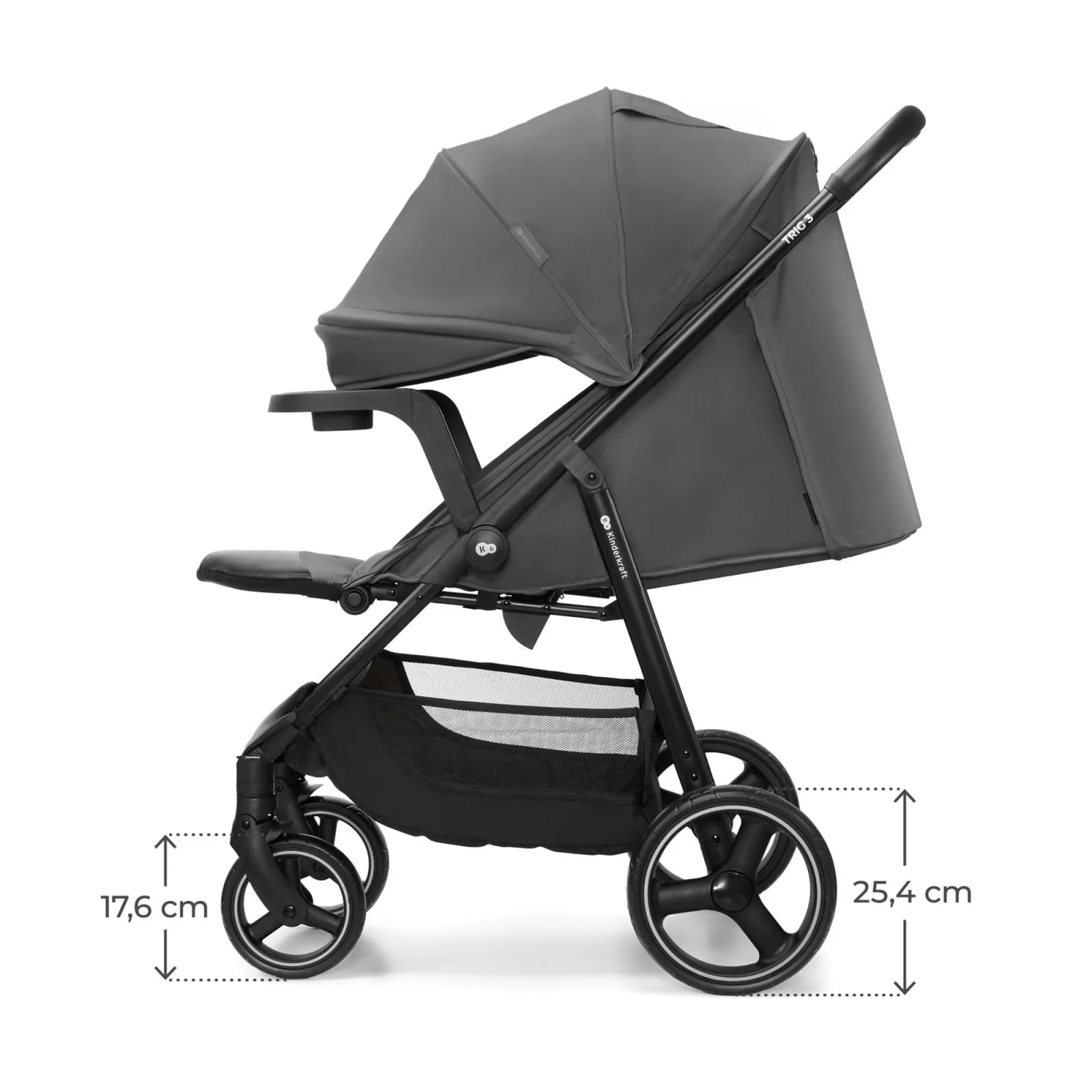 Коляска прогулочная Kinderkraft Trig 3 Tray KSTRIG03GRY000T Grey фото 3 Коляска прогулочная Kinderkraft Trig 3 Tray KSTRIG03GRY000T Grey фото 3