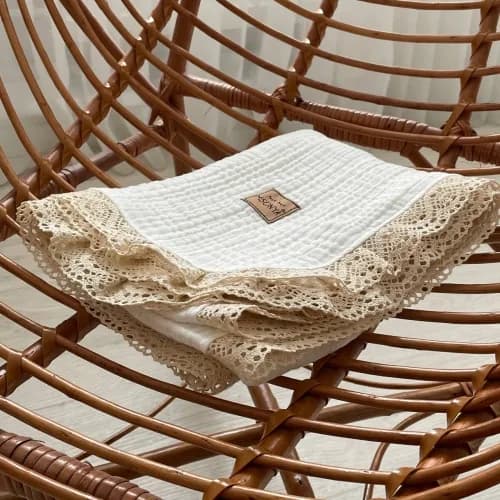 Плед муслін жатка Маленька Соня Білий з мереживом Хвиля 8709140 фото 3 Плед муслін жатка Маленька Соня Білий з мереживом Хвиля 8709140 фото 3