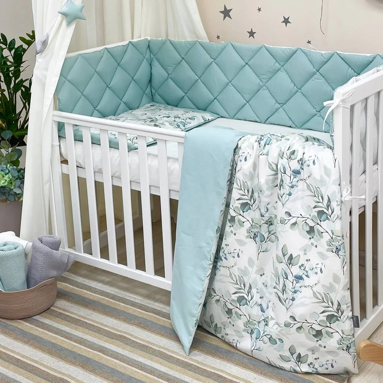 Постельный комплект Маленькая Соня Baby Mix Эвкалипт 6ед 0291621 фото 3 Постельный комплект Маленькая Соня Baby Mix Эвкалипт 6ед 0291621 фото 3