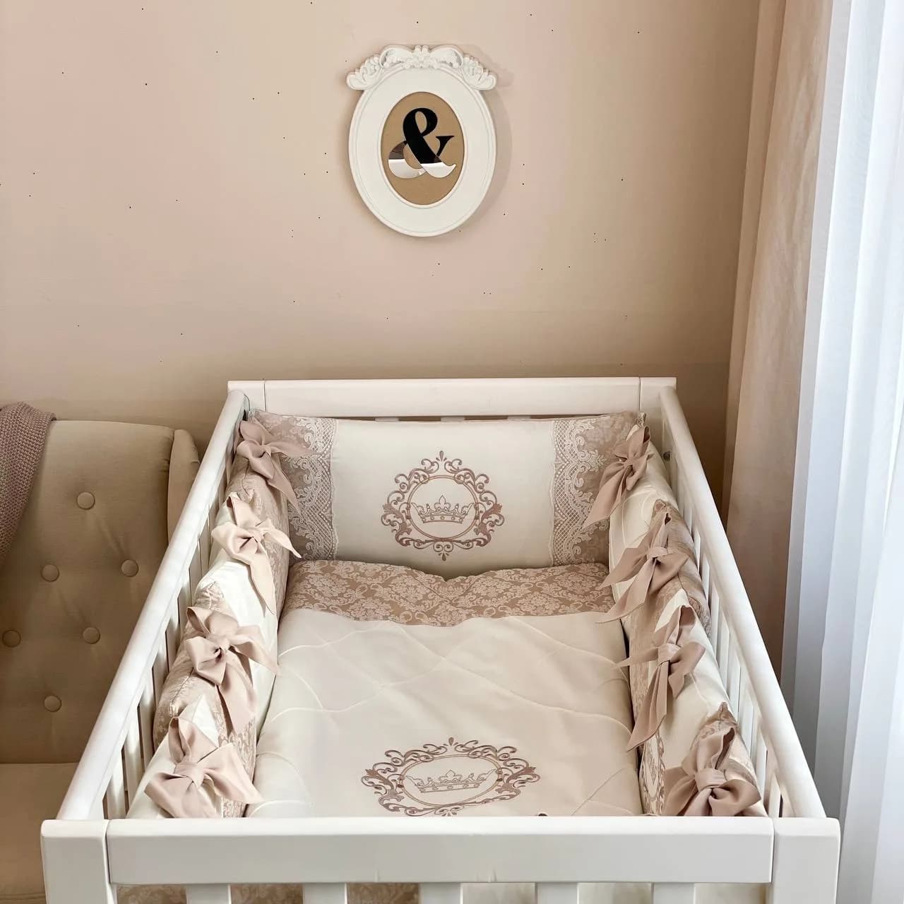 Постельный комплект Маленькая Соня Elegance 6ед 24502 Бежевый фото 2 Постельный комплект Маленькая Соня Elegance 6ед 24502 Бежевый фото 2