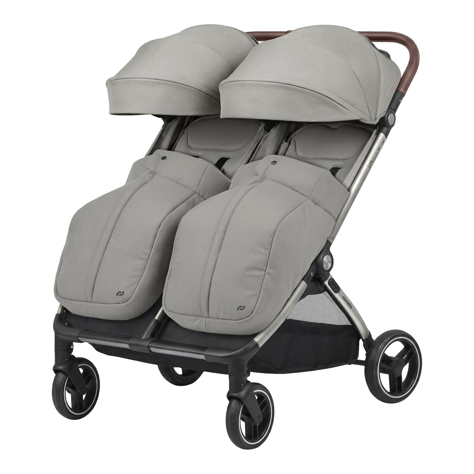 Коляска прогулянкова для двійні Carrello Link CRL-6533 Cliff Grey Коляска прогулянкова для двійні Carrello Link CRL-6533 Cliff Grey