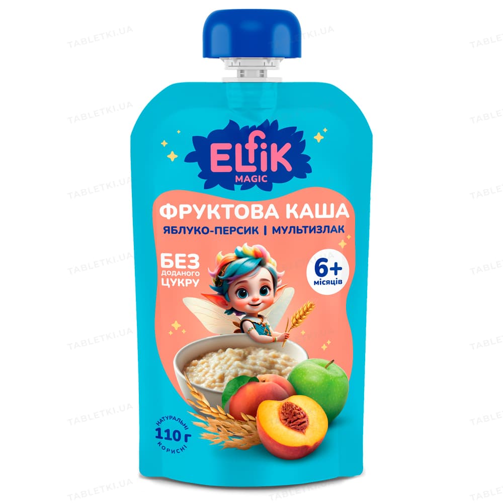 Каша мультизлаковая Яблоко и персик Elfik 110г COM11460 Каша мультизлаковая Яблоко и персик Elfik 110г COM11460