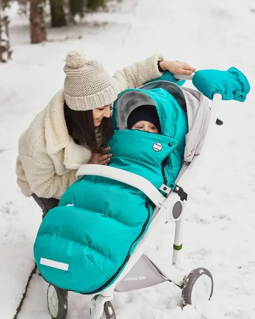 Зимний футмуф на коляску Decoza Moms "Теплик" Изумрудный оксфорд и серый плюш 100х47 см futmuf100-О101-pl017 фото 2 Зимний футмуф на коляску Decoza Moms "Теплик" Изумрудный оксфорд и серый плюш 100х47 см futmuf100-О101-pl017 фото 2