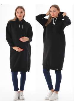 Платье для беременных теплое 38-46 LESSON 6061 -черный