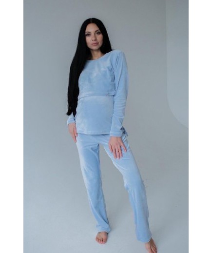Піжама для вагітних та годування (кофта+штани) S-XL HN 888101 -блакитний