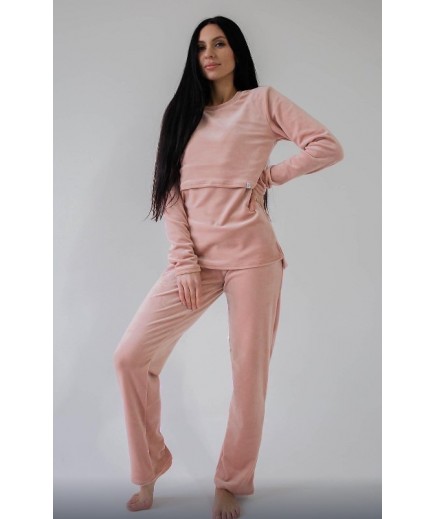 Піжама для вагітних та годування (кофта+штани) M-XL HN 888104 -рожевий