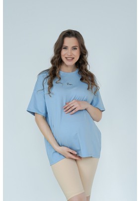 Футболка для годування S-XL Мамин Дім 24303-Блакитний