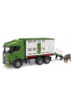 Машина Scania Super 560R для перевозки животных с коровой 1:16 Bruder 03548 - 