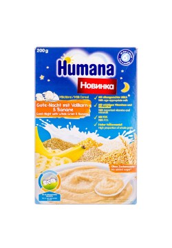 Каша молочна цільнозернова з бананом Humana Солодкі сни 200г 775597