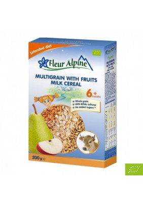 Каша молочна мультизлакова з фруктами Fleur Alpine 200г 1184037