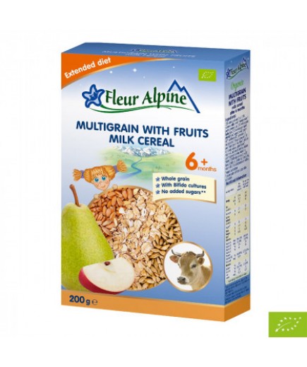 Каша молочна мультизлакова з фруктами Fleur Alpine 200г 1184037 Каша молочна мультизлакова з фруктами Fleur Alpine 200г 1184037