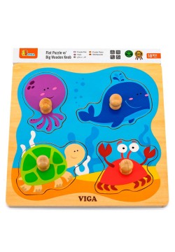 Пазл дерев'яний Viga Toys Морські мешканці 50132