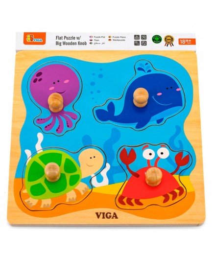 Пазл дерев'яний Viga Toys Морські мешканці 50132