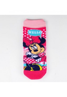 Шкарпетки з гальмами Minnie Disney 1шт MN17068-Рожевий/малиновий - 
