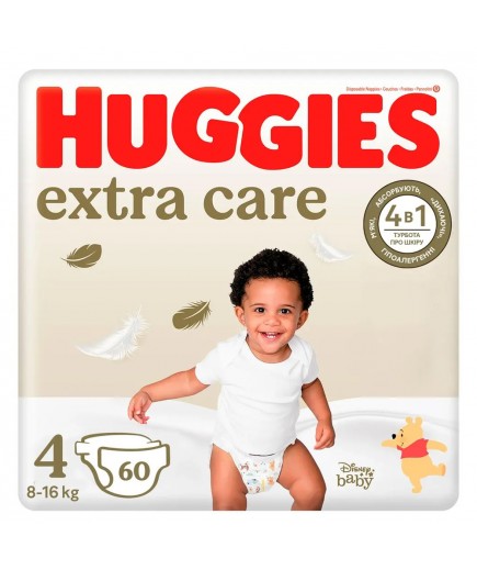 Підгузники Huggies Extra Care Mega (4) 60шт 535781