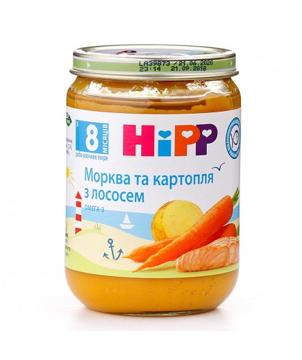 Пюре лосось у морквяно-картопляному пюре HIPP 190г 6105