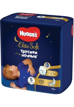 Подгузники-трусики Huggies Elite Soft ночные 5 17шт 354817