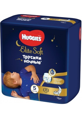 Підгузники-трусики Huggies Elite Soft нічні 5 17шт 354817 - 