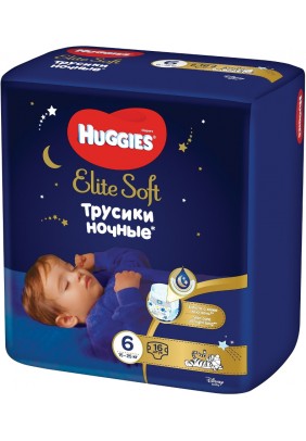 Підгузники-трусики Huggies Elite Soft нічні 6 16шт 354818