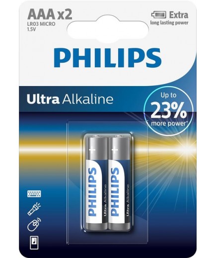 Батарейка Philips Ultra Alkaline AAA LR03E2B/10 Батарейка Philips Ultra Alkaline AAA LR03E2B/10