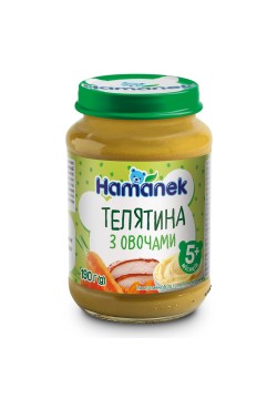 Пюре Hamanek телятина з овочами 190г 1215874