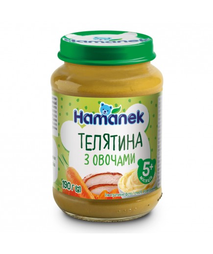 Пюре Hamanek телятина з овочами 190г 1215874