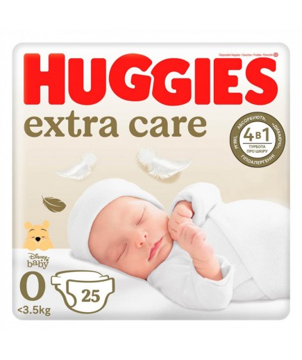 Підгузники Huggies Extra Care (0) 25шт 535486