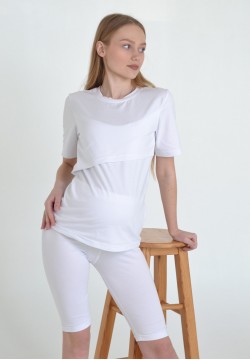 Костюм (футболка д/г + шорти) Delfina Dizhimama DJM-201 -білий