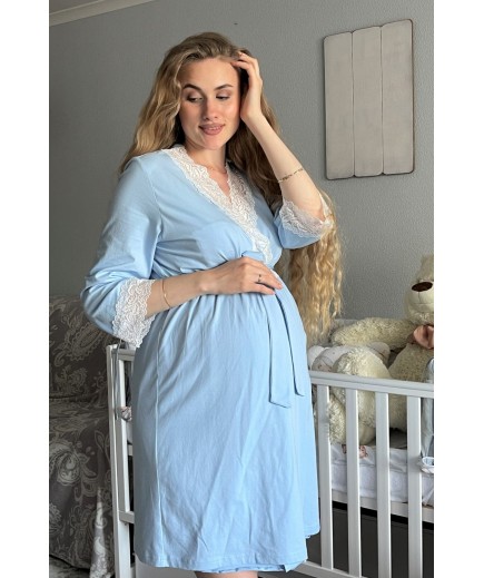 Халат для вагітних S-L Dianora 2065 1227 -блакитний