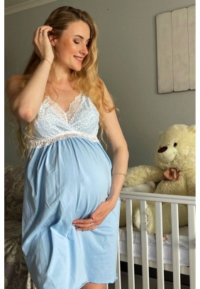 Ночная рубашка для беременных и кормления  S-XL Dianora 2066 1227 -голубой