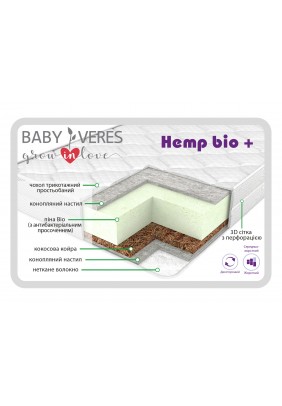 Матрас Верес Hemp bio+ 120*60*12см 50.7.10