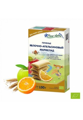 Печиво Fleur Alpine Organic яблучно-апельсиновий мармелад 150г 1684019 - 
