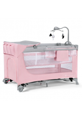 Ліжко-манеж із пеленатором Kinderkraft Leody KCLEOD00PNK00AC Pink