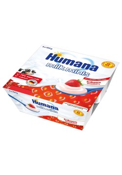 Йогурт-десерт з полуницею з 8 міс  Humana 4*100г 784421