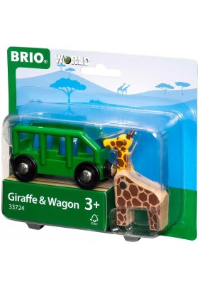 Вагон для железной дороги Brio с жирафом 33724