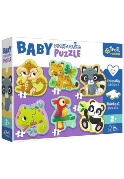 Пазл Trefl Baby Progressive 6в1 Екзотичні тваринки 44005
