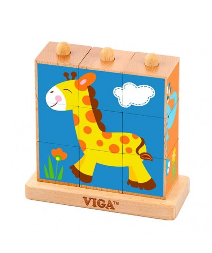 Кубики-пазл дерев\'яні Viga Toys Сафарі 50834